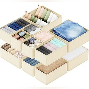 *NWOT* SPACEAID Drawer Organizer for Clothes, 12 Pack (Beige)